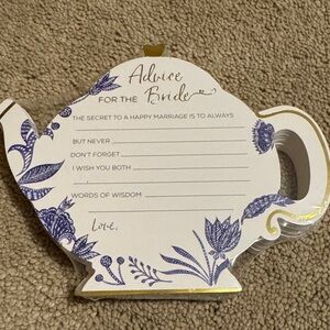 Teapot-Shaped Bridal Advice Cards
